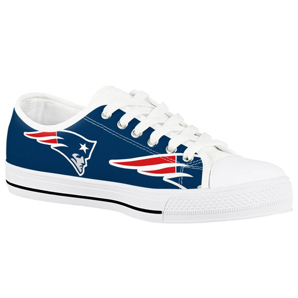 Men's New England Patriots Low Top Canvas Sneakers 008 Men's New England Patriots Low Top Canvas Sneakers 008